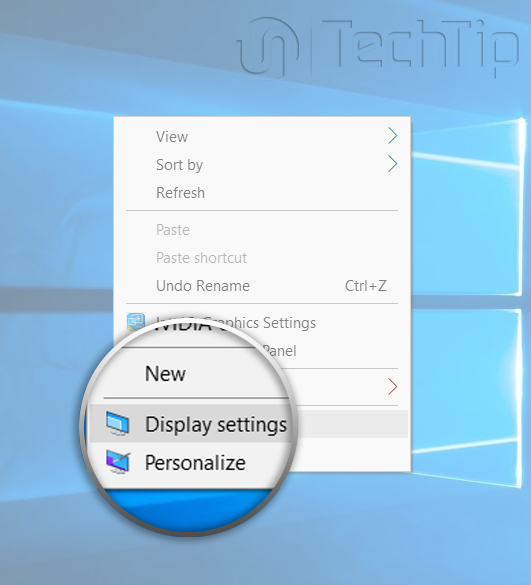 Display Settings برای رفع مشکل برعکس شدن صفحه ویندوز