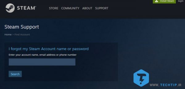 steam forgot password
