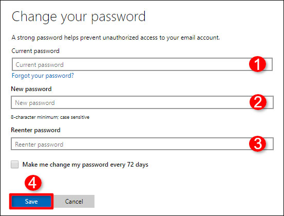 تغیر رمز اکانت مایکروسافت به صورت آنلاین 