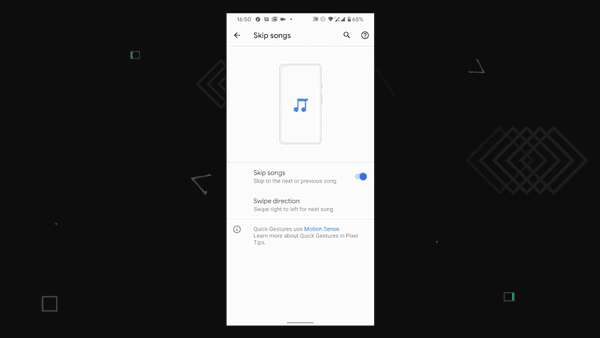 ویژگی Skips songs در گوشی گوگل پیکسل 4