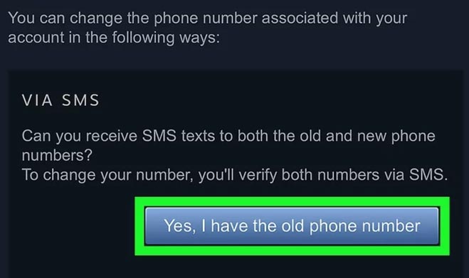 عوض کردن شماره تلفن در استیم با موبایل