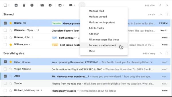 آموزش فوروارد کردن چند ایمیل در یک ایمیل