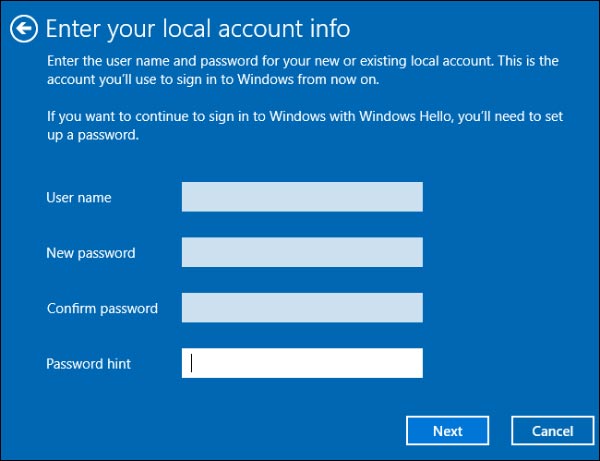 از حساب مایکروسافت به یک حساب محلی تغییر دهید