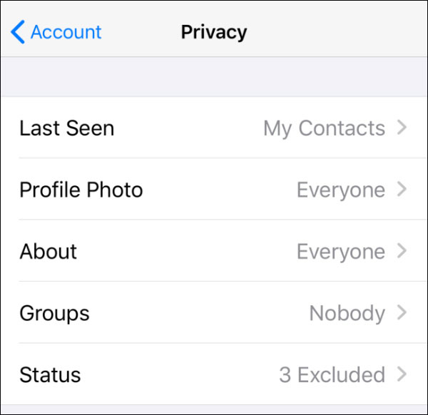 برای امن کردن حساب واتساپ تنظیمات حریم خصوصی خود را تغییر دهید
