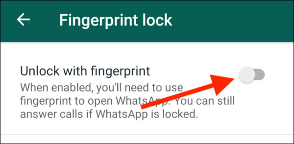 برای امن کردن واتساپ اثر انگشت یا Face ID Lock را فعال کنید