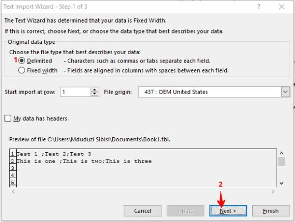 با استفاده از Microsoft Excel فایل های .tbl را اجرا کنید