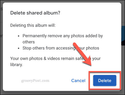 حذف دسترسی آلبوم های شیر شده در گوگل فوتو