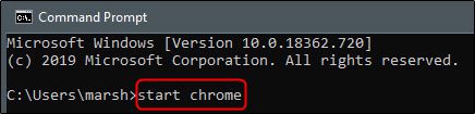 باز کردن گوگل کروم با سی ام دی (CMD)