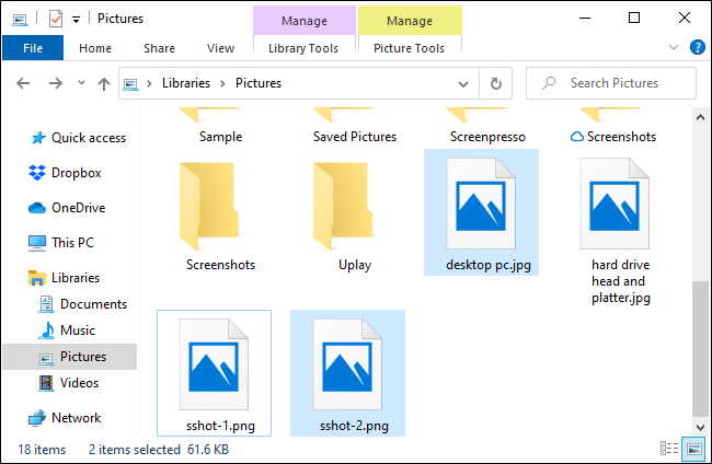 انتخاب کردن فایل و پوشه در ویندوز بدون موس