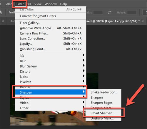 استفاده از فیلتر Smart Sharpen در فتوشاپ