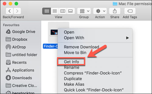 تنظیم مجوزهای فایل های مک با استفاده از Finder