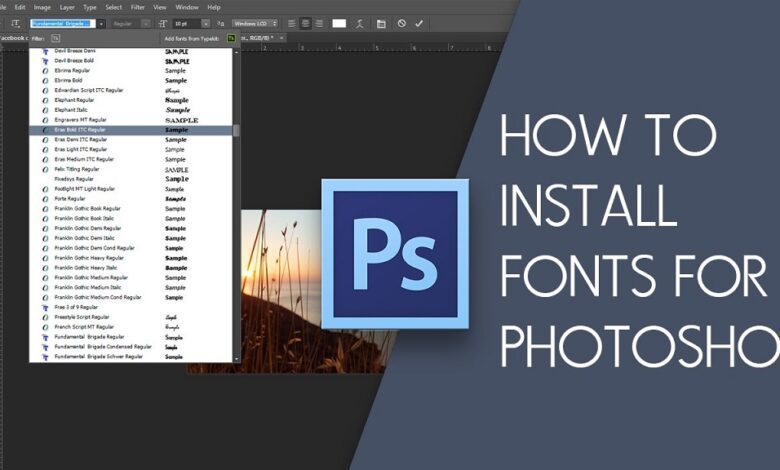 نصب فونت در فتوشاپ