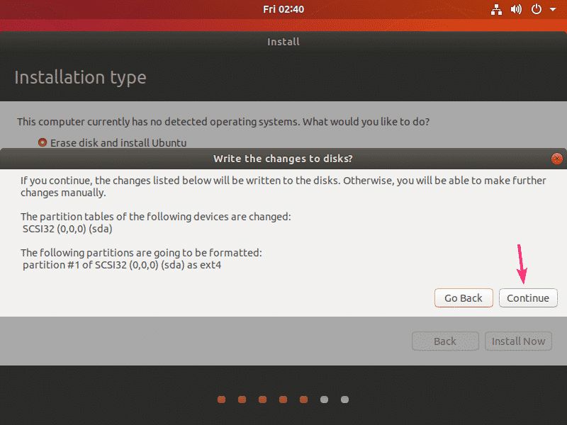 Installing Ubuntu on the Virtual Machine