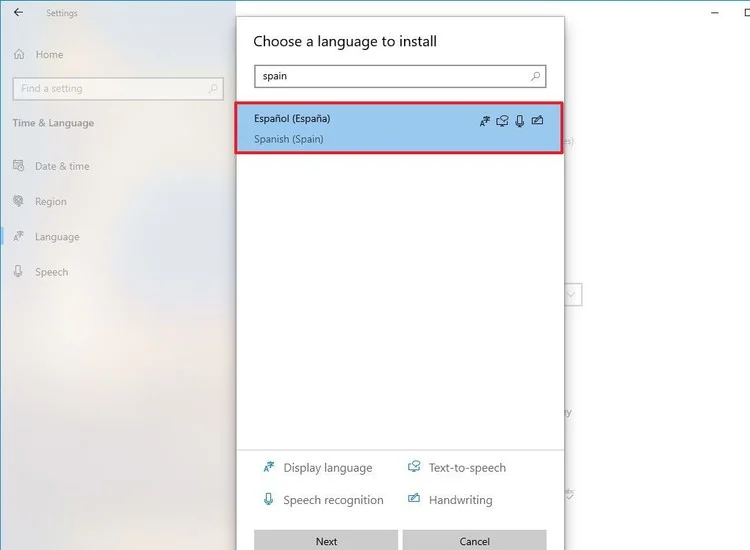 change system language on Windows 10