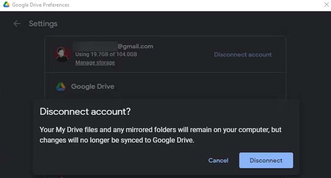 Google Drive را از رایانه خود جدا کنید