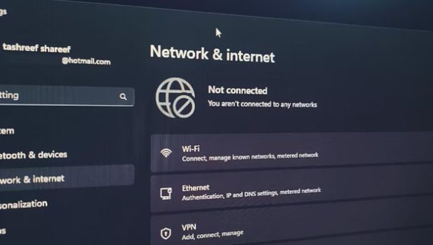 تنظیمات شبکه در ویندوز 11