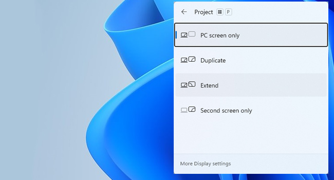 گسترش صفحه نمایش در ویندوز 11