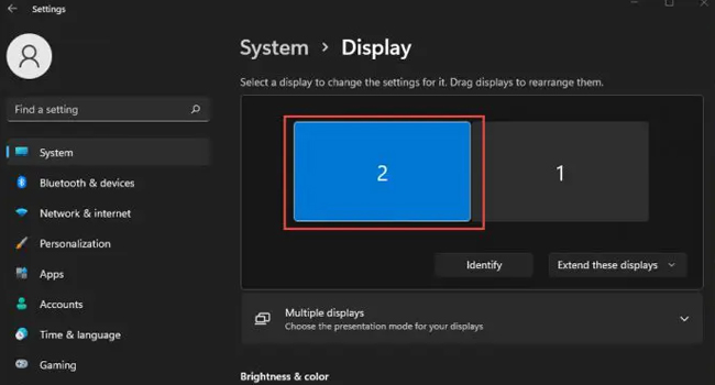 تنظیمات مربوط به تراز نمایشگر در ویندوز 11
