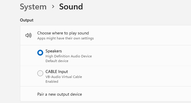 انتخاب خروجی صدا در ویندوز 11 با استفاده از منوی تنظیمات