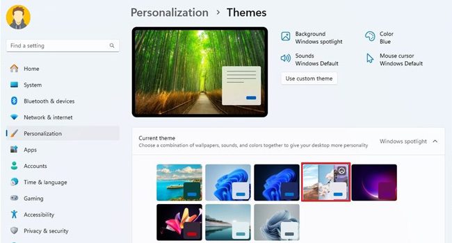 نحوه تغییر تم در ویندوز 11