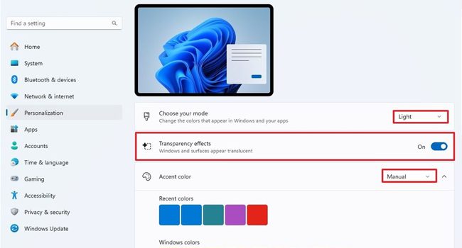 تنظیمات تم را در ویندوز 11 تغییر دهید