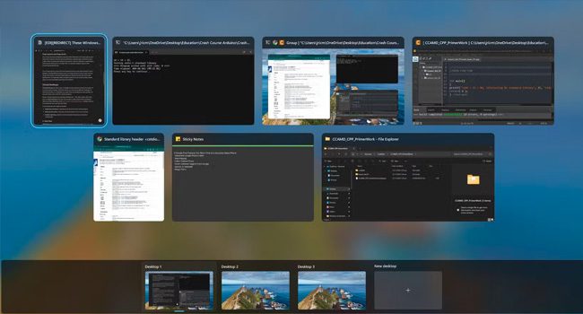 ویژگی Task View ویندوز 11
