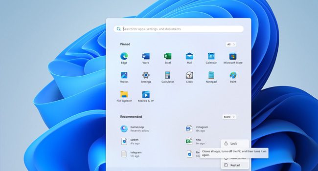 ریستارت کردن ویندوز 11